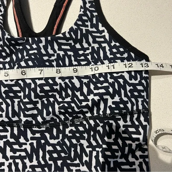 EB Lululemon Crossback Tank Top Black White Print Net Pop Mesh Back - Picture 10 of 16
